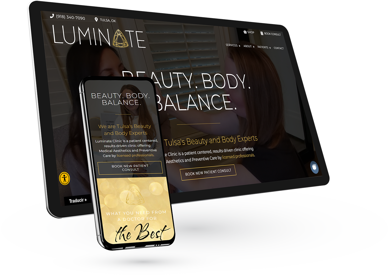 laptop and phone - luminate
