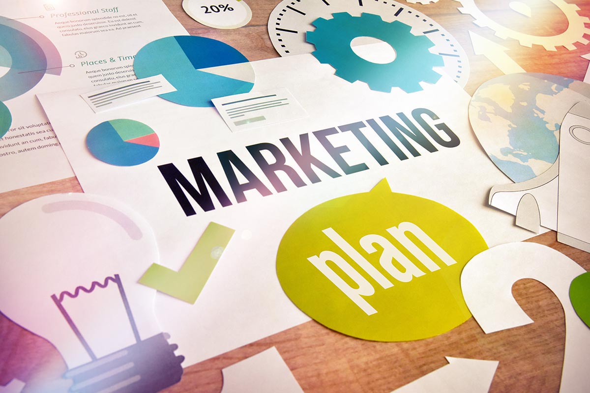 Marketing plan concept design. Concept for website and mobile ba