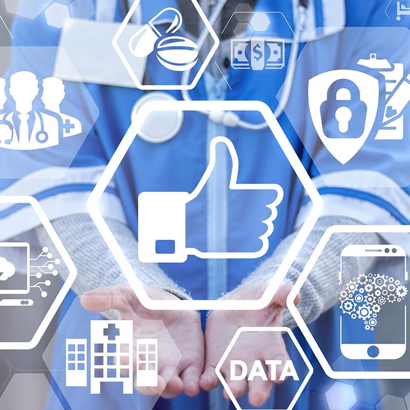 Like Health Care Web Network Technology Concept. Doctor offers t